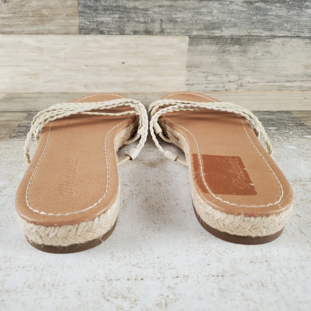 Madewell Bobbi Espadrille Womens Slide Sz 8 Comfort Alabaster Slip On Open Toe